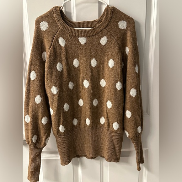 laura conrad Sweaters - Laura Conrad Brown Polka Dot Sweater